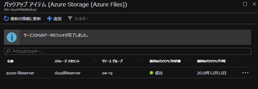 バックアップアイテム