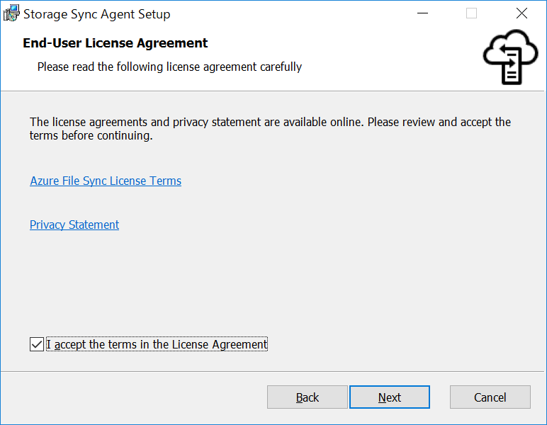 Storage Sync Agent Setup