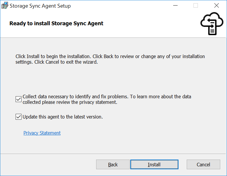 Storage Sync Agent Setup