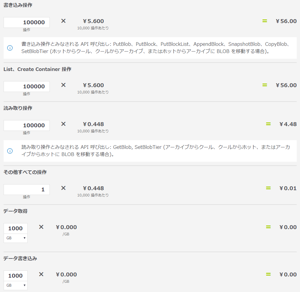 ストレージに対して行う操作の回数入力画面