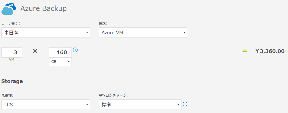 Azure Backupの計算